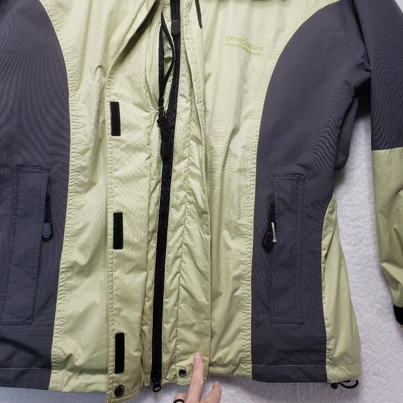 Precision Mountainwear Ski Jacket Coat Womens size XL Greenish & Black Hooded - Picture 12 of 14
